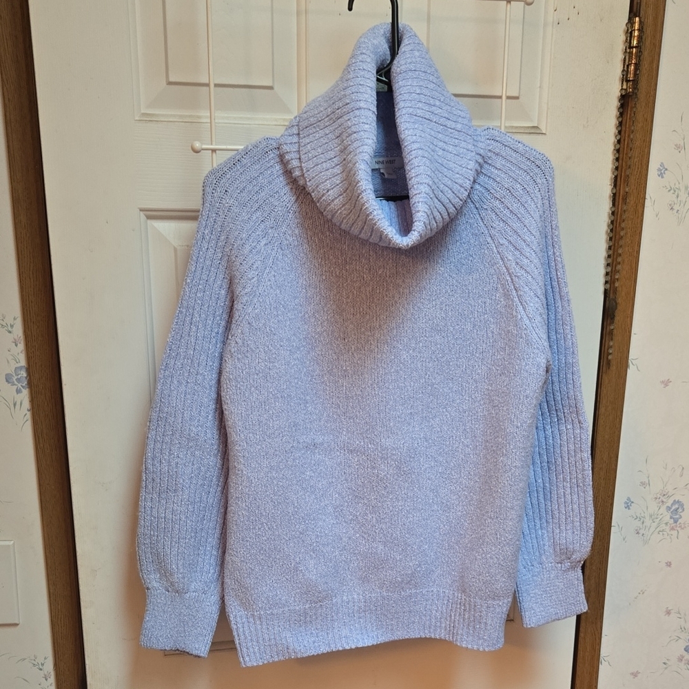 Nine West Light Blue Cowl Neck Sweater